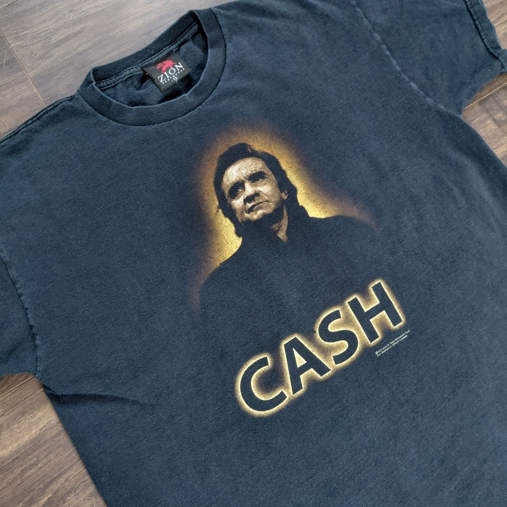 Vintage 2004 Johnny Cash T Shirt - Zion Rootswear - Size XL - Black - Music Tee